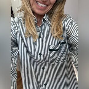 Victoria's Secret Green Striped Pajama sleepshirt